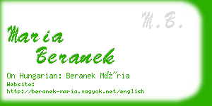 maria beranek business card